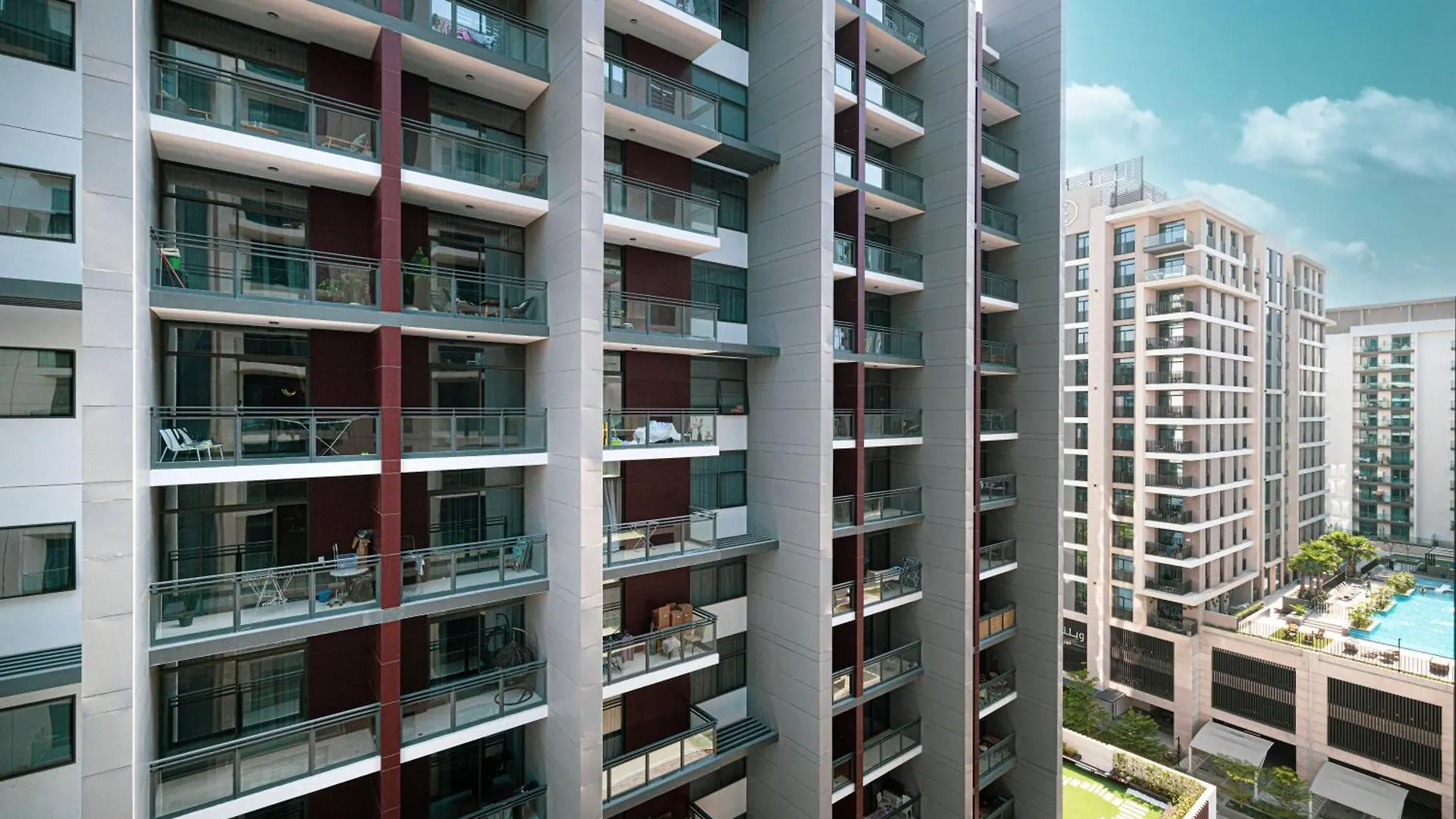 Appartement High-End 1Br-Panoramic Views, Pool With Burj Khalifa View, Padel & Rooftop Bbq Experience Dubai Verenigde Arabische Emiraten