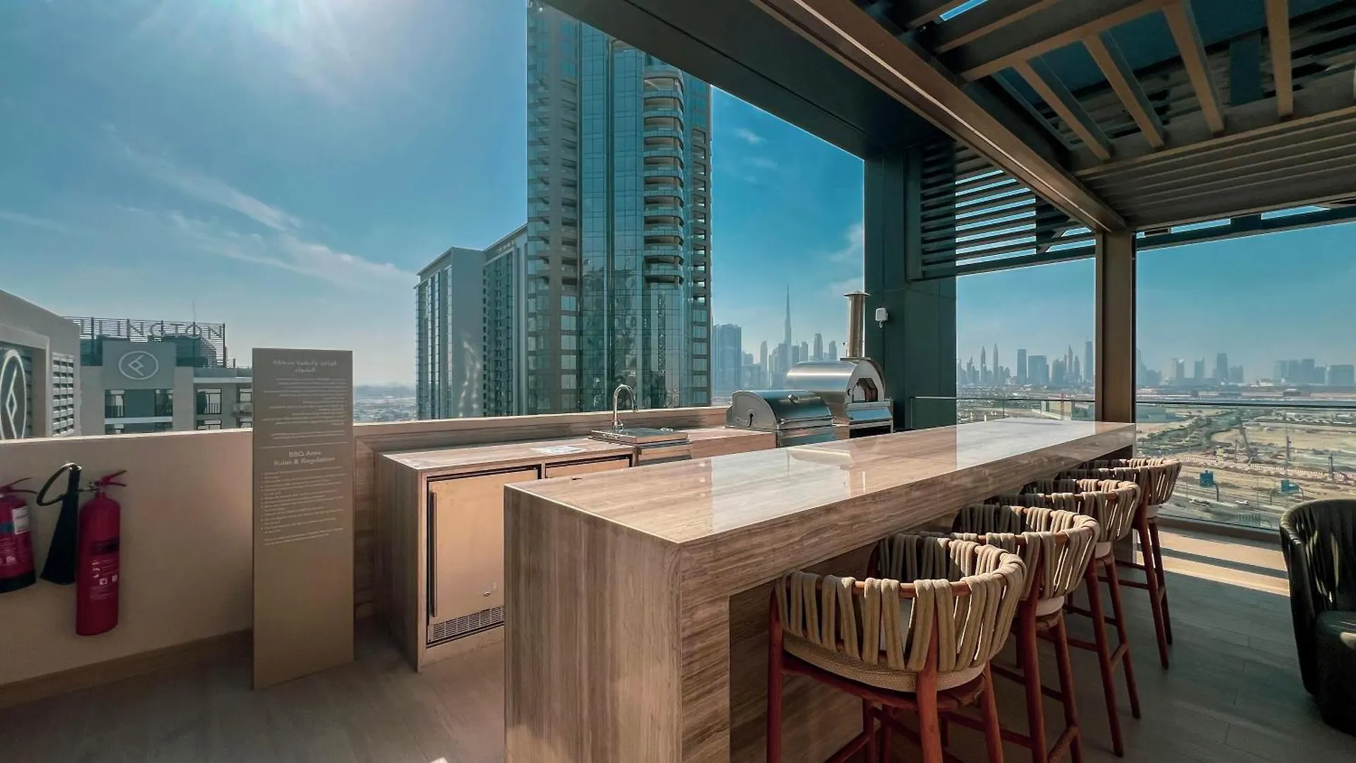 High-End 1Br-Panoramic Views, Pool With Burj Khalifa View, Padel & Rooftop Bbq Experience Dubai 0*,